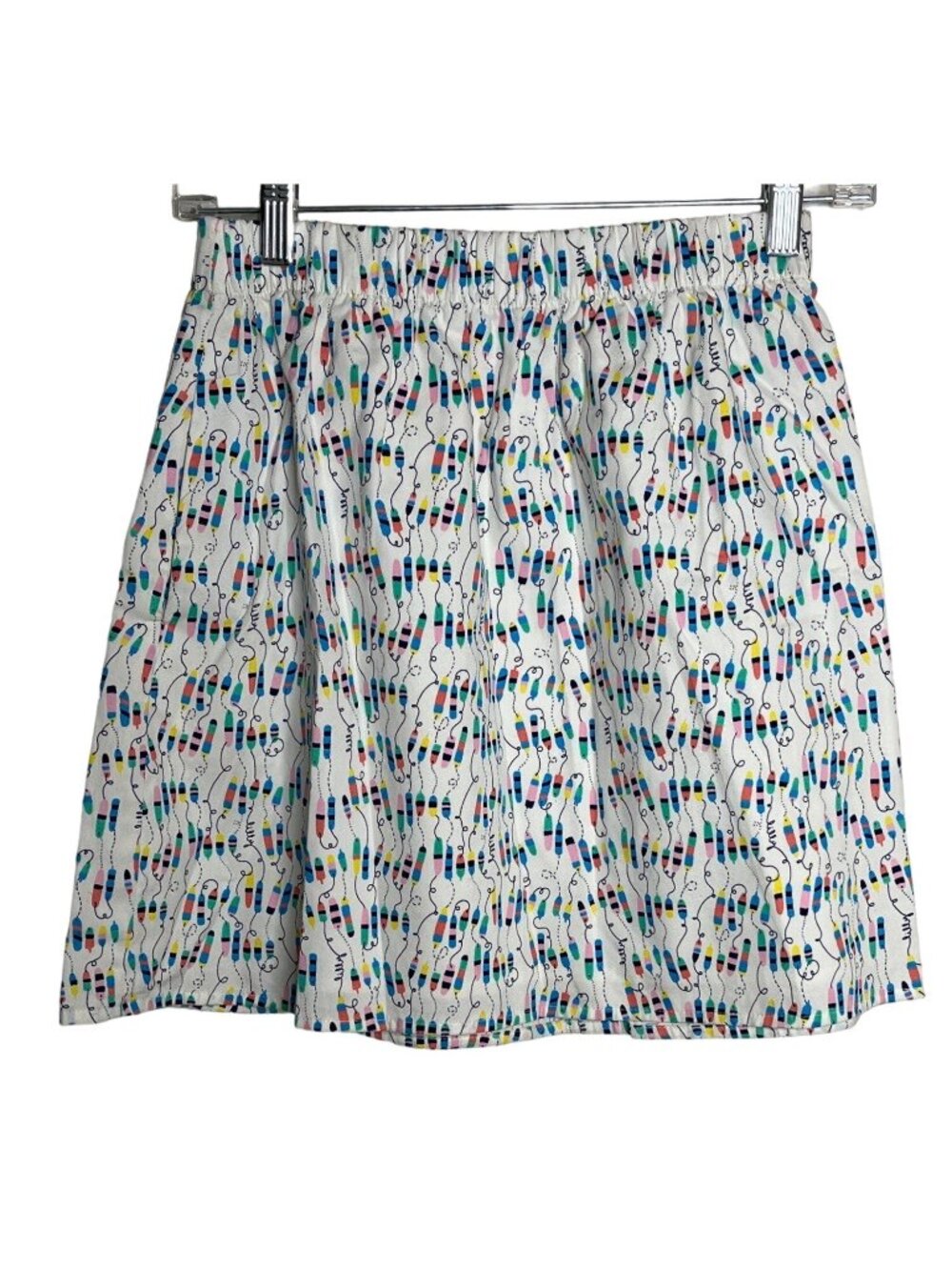 Lilly Pulitzer XS Skirt Oh Buoy Print Mini Flare White Multicolor Pull‑On Preppy